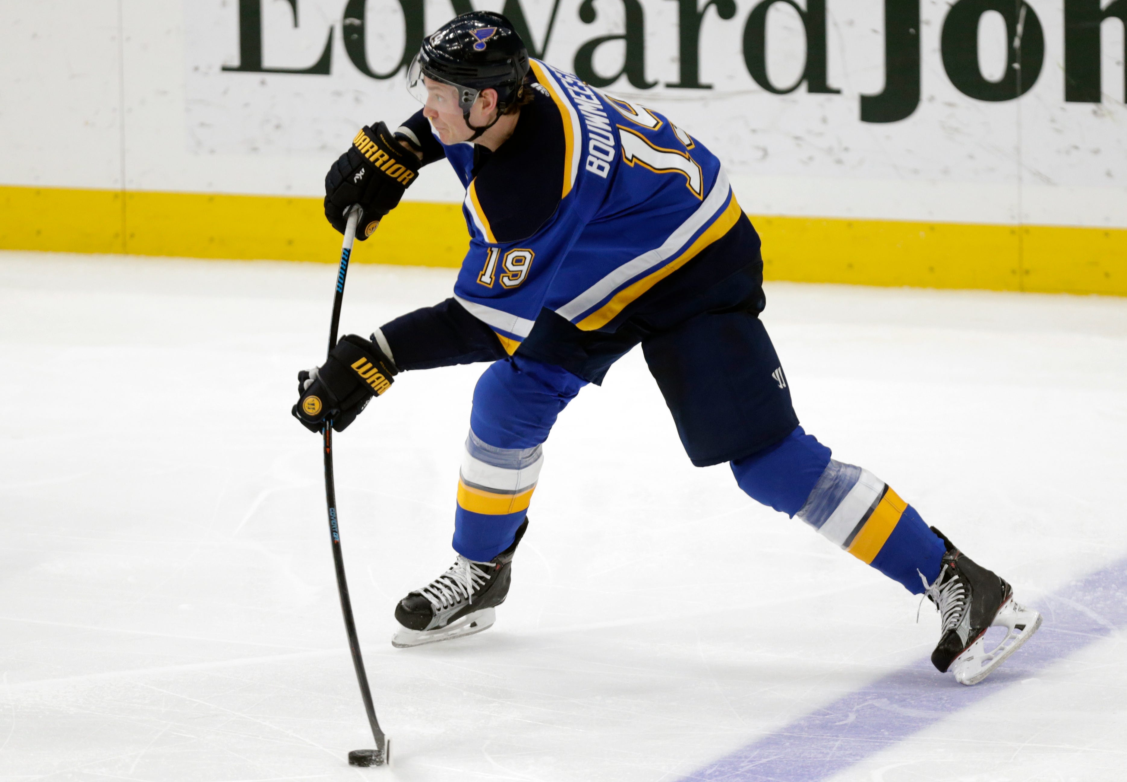 Sliding Blues lose Jay Bouwmeester for season with hip injury