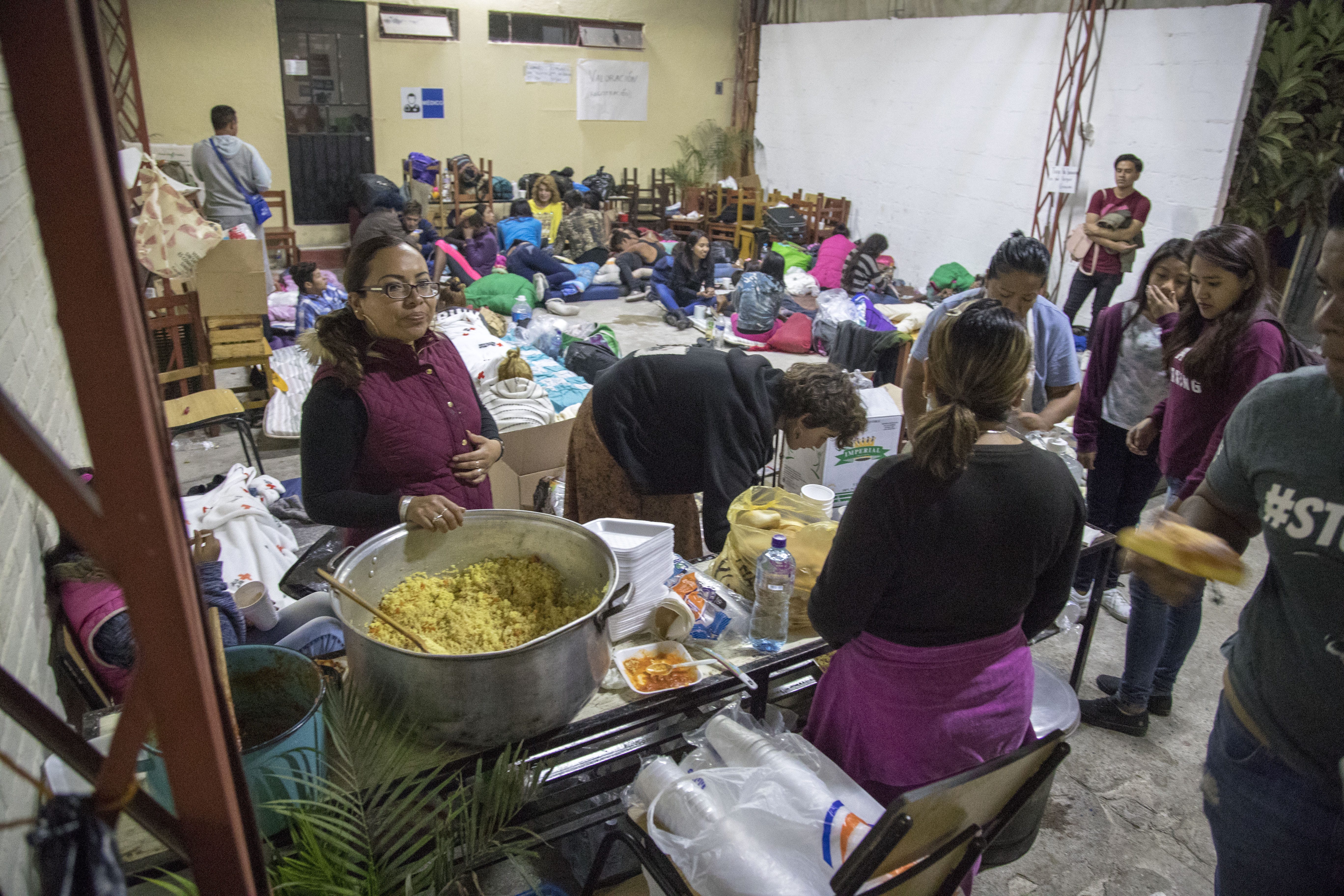 The migrant caravan shelters in Mexico, doctors treating fevers, chills and other ailments