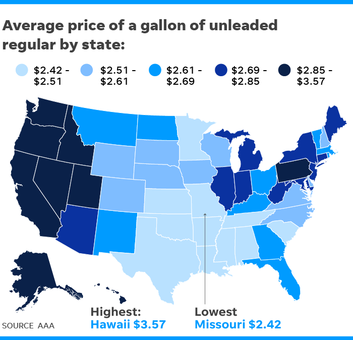 Average Gas Price By State Map Oconto County Plat Map