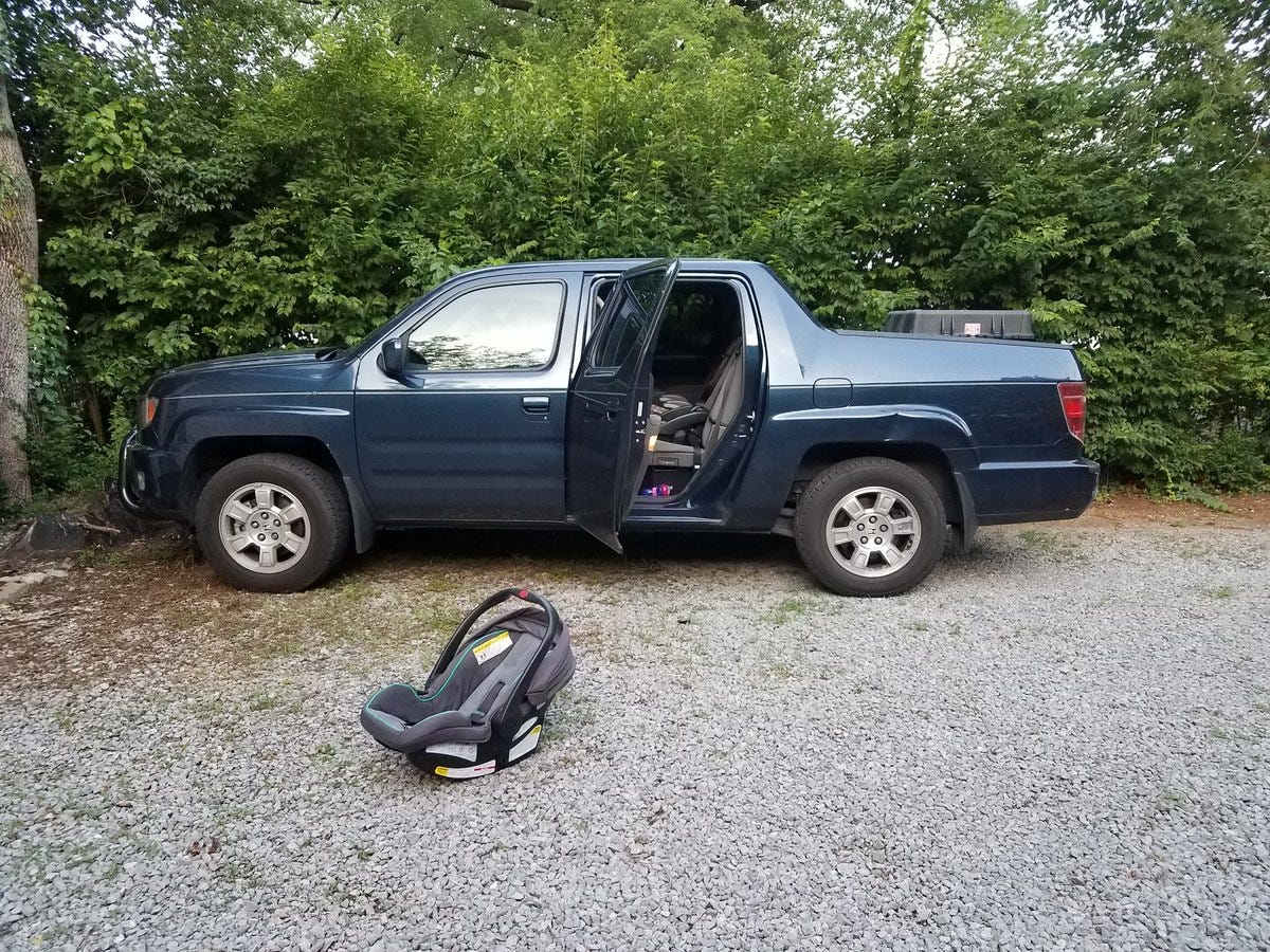 Dad left on a business trip not realizing his daughter was still in the back seat of his pickup
