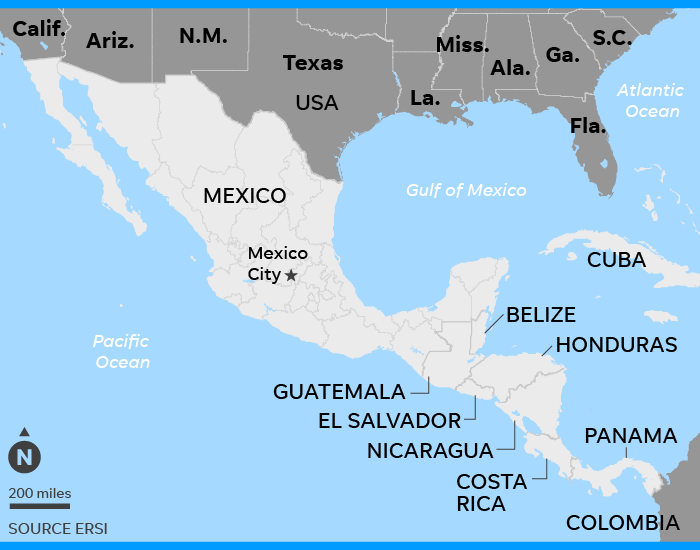 Illegal Immigrants March 2022 Central America Map