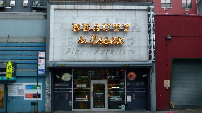 50. Beauty & Essex<br />Location: New York City, NY<br />Annual sales: $16,308,810 <br />Avg. check: $85<br />Meals served annually: 191,505<br />This quirky place on Manhattan's trendy Lower East Side is a functioning pawn shop up front, filled with merchandise for sale — some of it genuinely pawned, some of it chosen second-hand by curator Lauren Kaminsky.