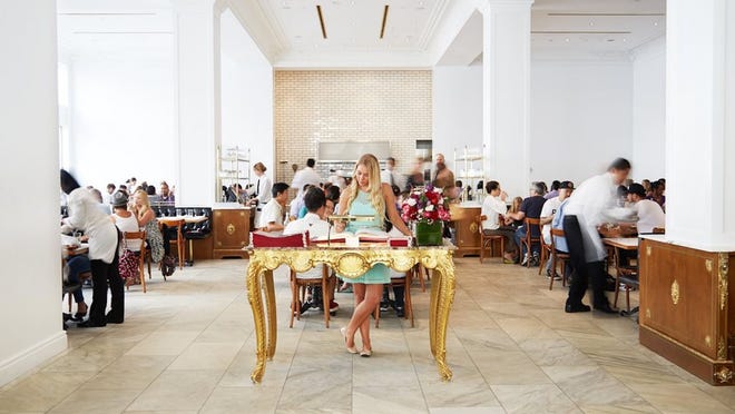 xviii. Bottega Louie<br />Location: Los Angeles, CA <br />Annual sales: $21,720,463<br />Avg. check: $35<br />Meals served annually: 729,612 <br />This 255-seat restaurant in downtown Los Angeles has a gourmet market, patisserie, and café attached.