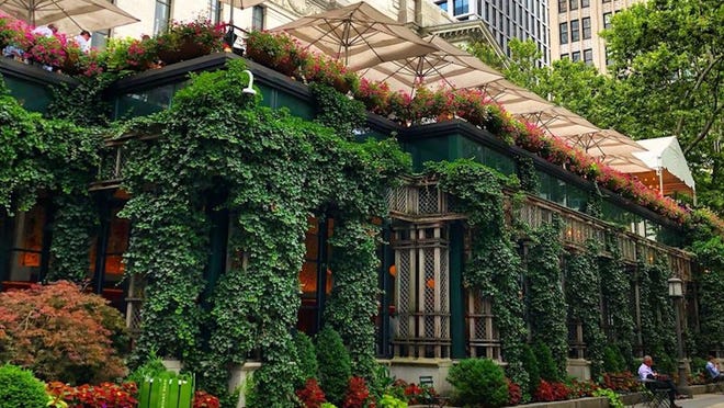 9. Bryant Park Grill & Cafe<br /> Location: New York, NY<br /> Almanac sales: $25,400,000<br /> Avg. bank check: $50 (est.)<br /> Meals served annually: 420,000 <br /> In the early 1980s, Manhattan's centrally located Bryant Park, behind the New York Public Library's main branch, was an unkempt no-go landscape where dope dealers and other disreputable types plied their trades.
