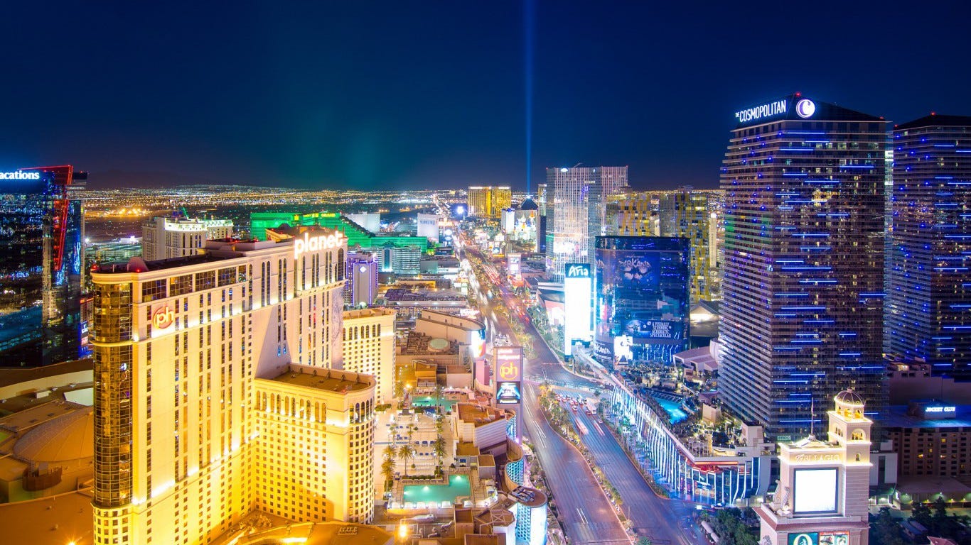 28. Nevada &nbsp; &nbsp; &bull; Average cost of a date:  $119.19 (20th highest) &nbsp; &nbsp; &bull; Arts, entertainment, and recreation establishments:  59 per 100,000 (11th most) &nbsp; &nbsp; &bull; Restaurants:  176 per 100,000 (15th most) &nbsp; &nbsp; &bull; Date idea:  Ditch the slots and visit the Pinball Hall of Fame. Admission is free. &nbsp; &nbsp; ALSO READ: 50 Best Cities for Singles