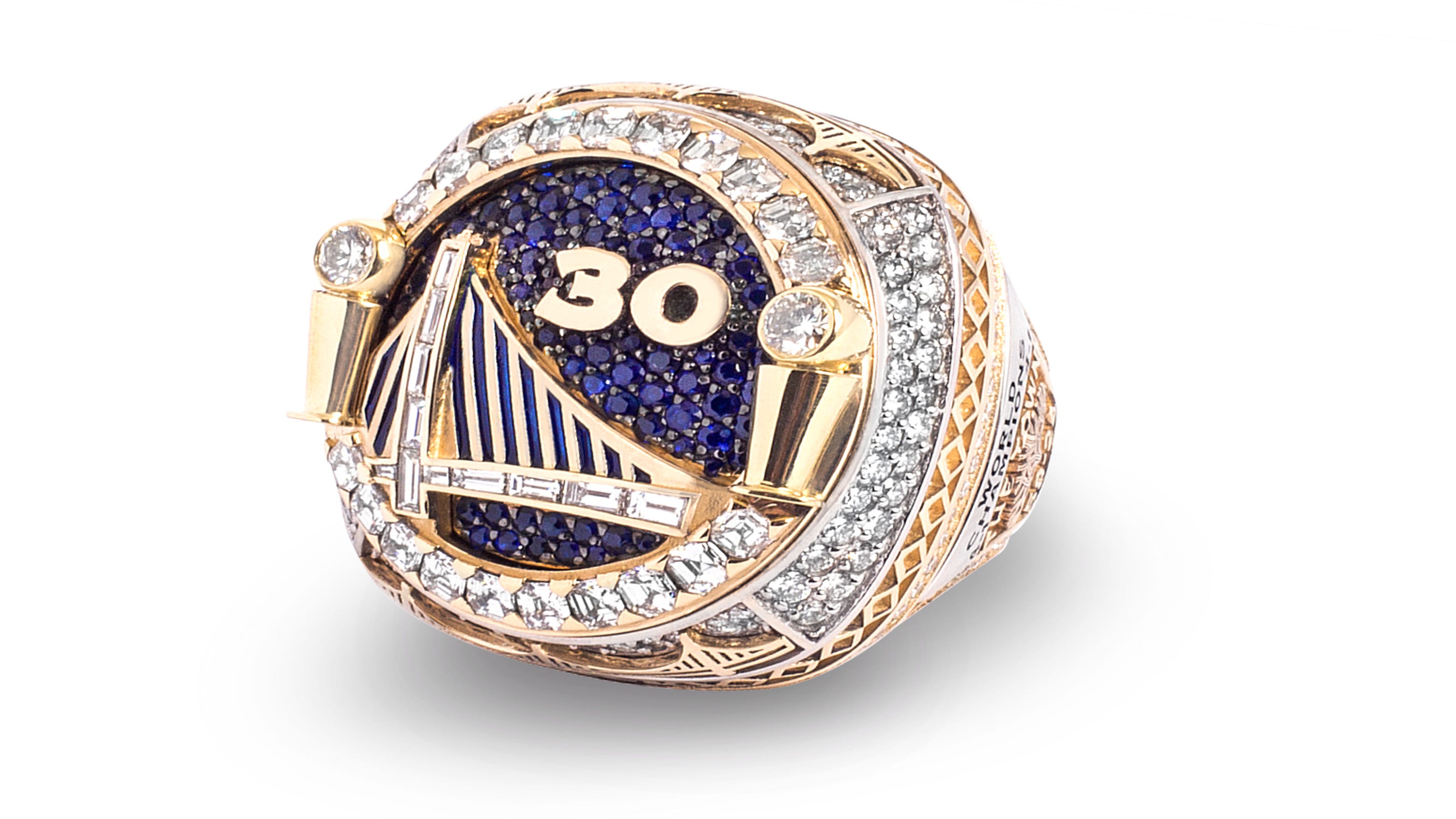 Golden State Warriors don reversible NBA title rings