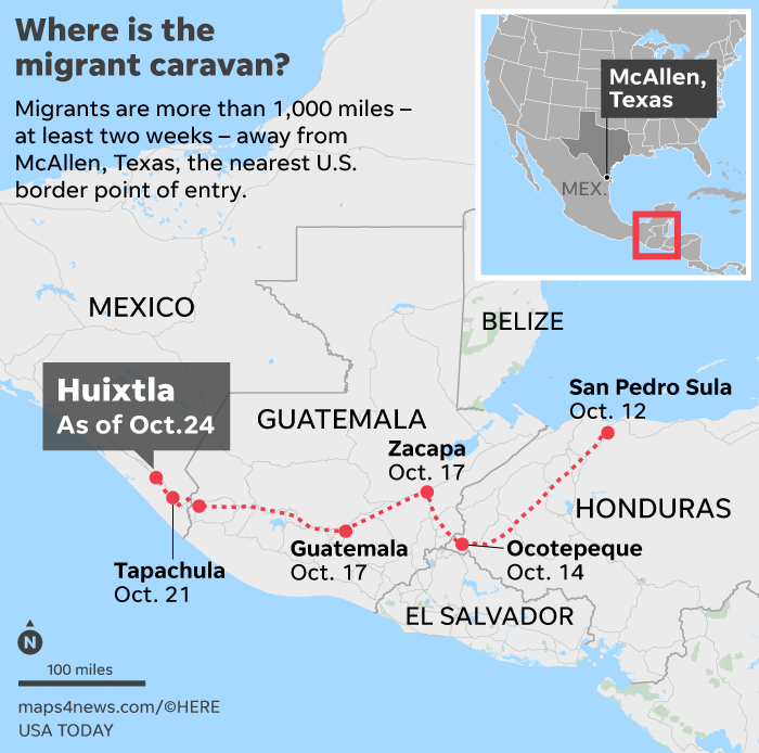 Map Of Migrant Caravan 2022
