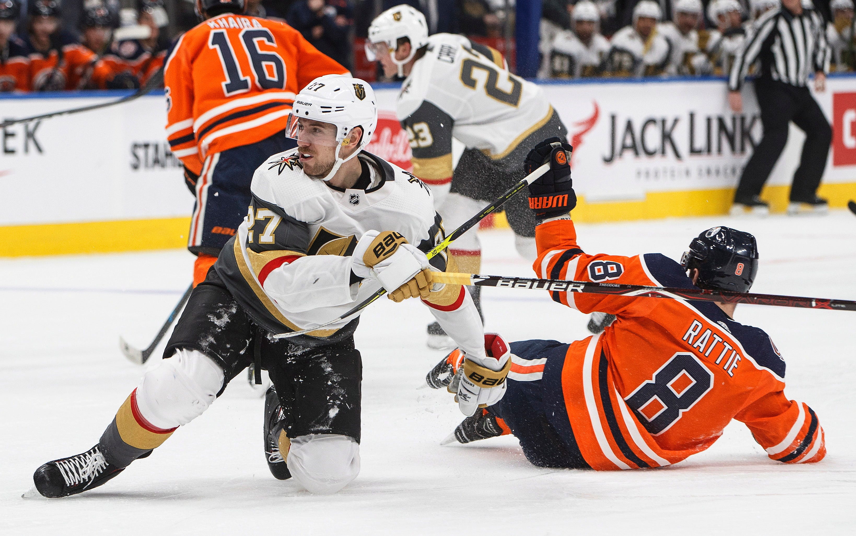 Spooner scores first goal with Oilers in 2-1 win over Vegas