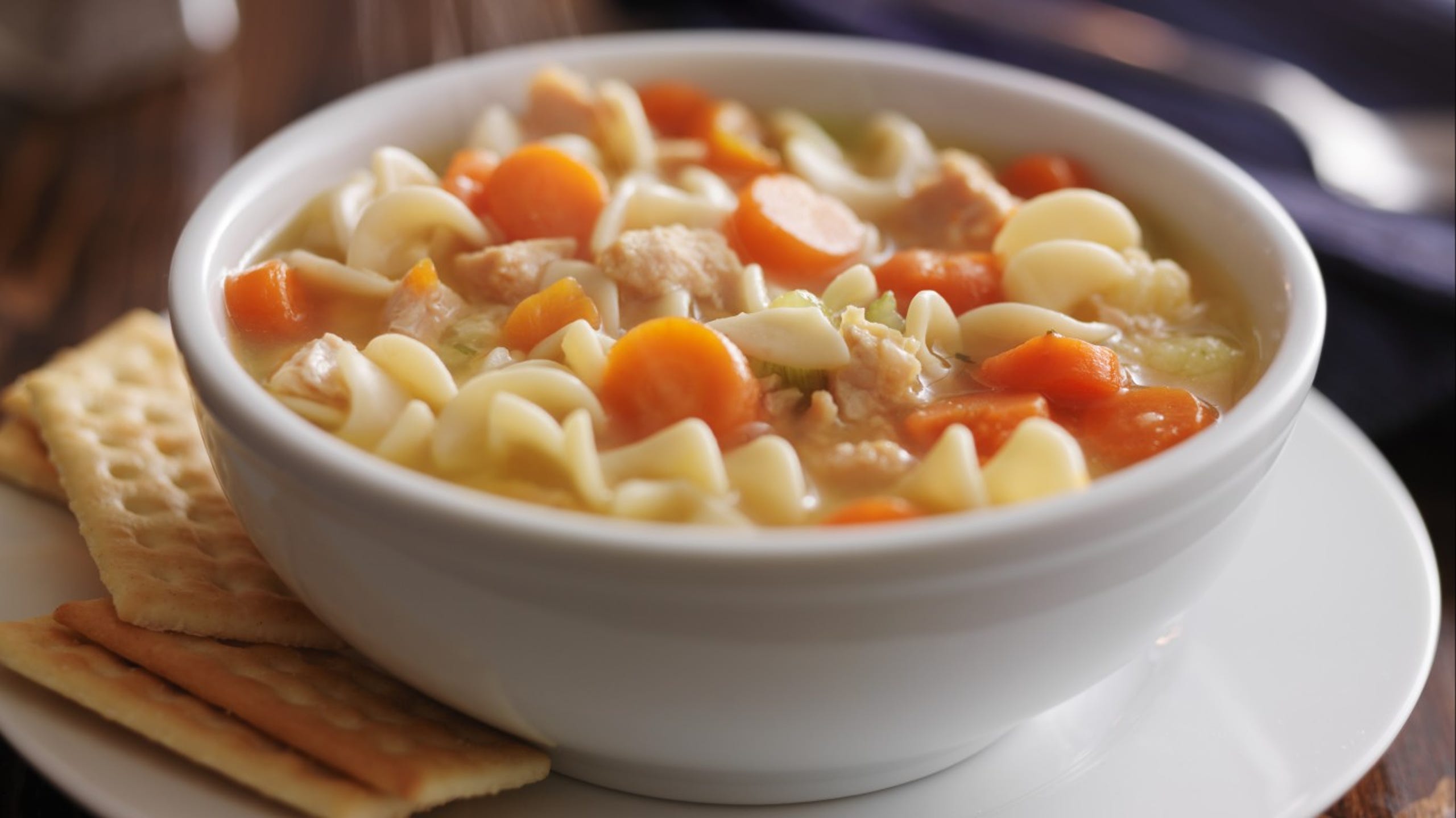 Top comfort foods like chicken noodle soup, ice cream and apple pie