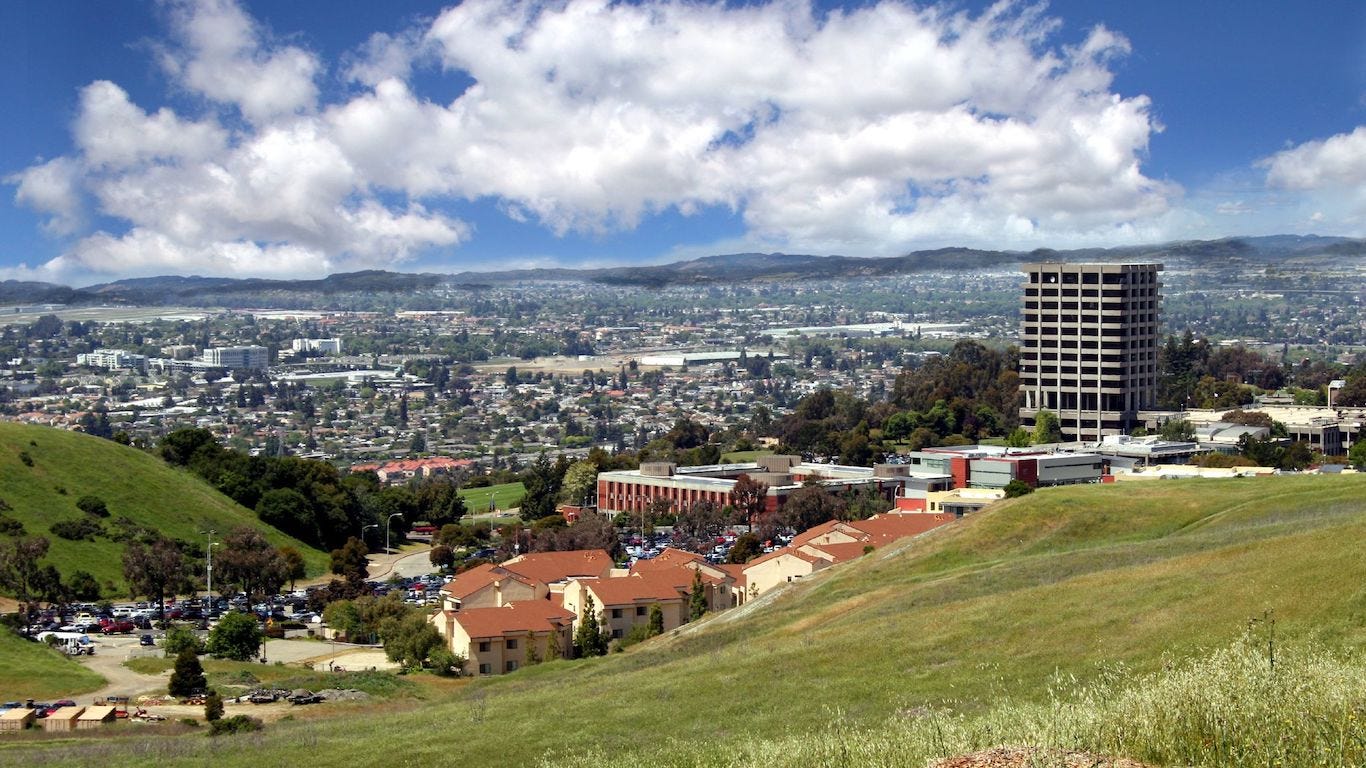 Cal State-East Bay, seen from a distance.