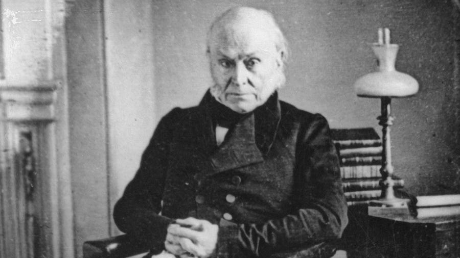 6. John Quincy Adams (1767-1848) &nbsp; &nbsp; &bull; Years served as president:  1825-1829 &nbsp; &nbsp; &bull; Political party:  Democratic-Republican &nbsp; &nbsp; &bull; Surprising fact:  Adams skinny dipped in the Potomac River daily. This early-19th century president didn't mind going for a dip in the Potomac River buck naked. It was a common way to bathe in rivers during that era. Evidently, a female gossip columnist sat on his clothes during one of his   morning dips, and she refused to give them to him until he agreed to an interview.     ALSO READ: The Net Worth of the American Presidents: Washington to Trump