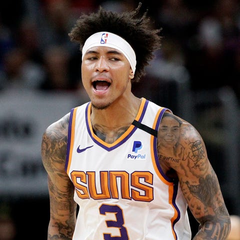 Phoenix Suns forward Kelly Oubre Jr. reacts after 