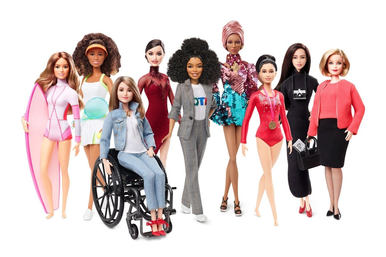 Barbie's revamped image welcomes dolls of all shapes, backgrounds and abilities.