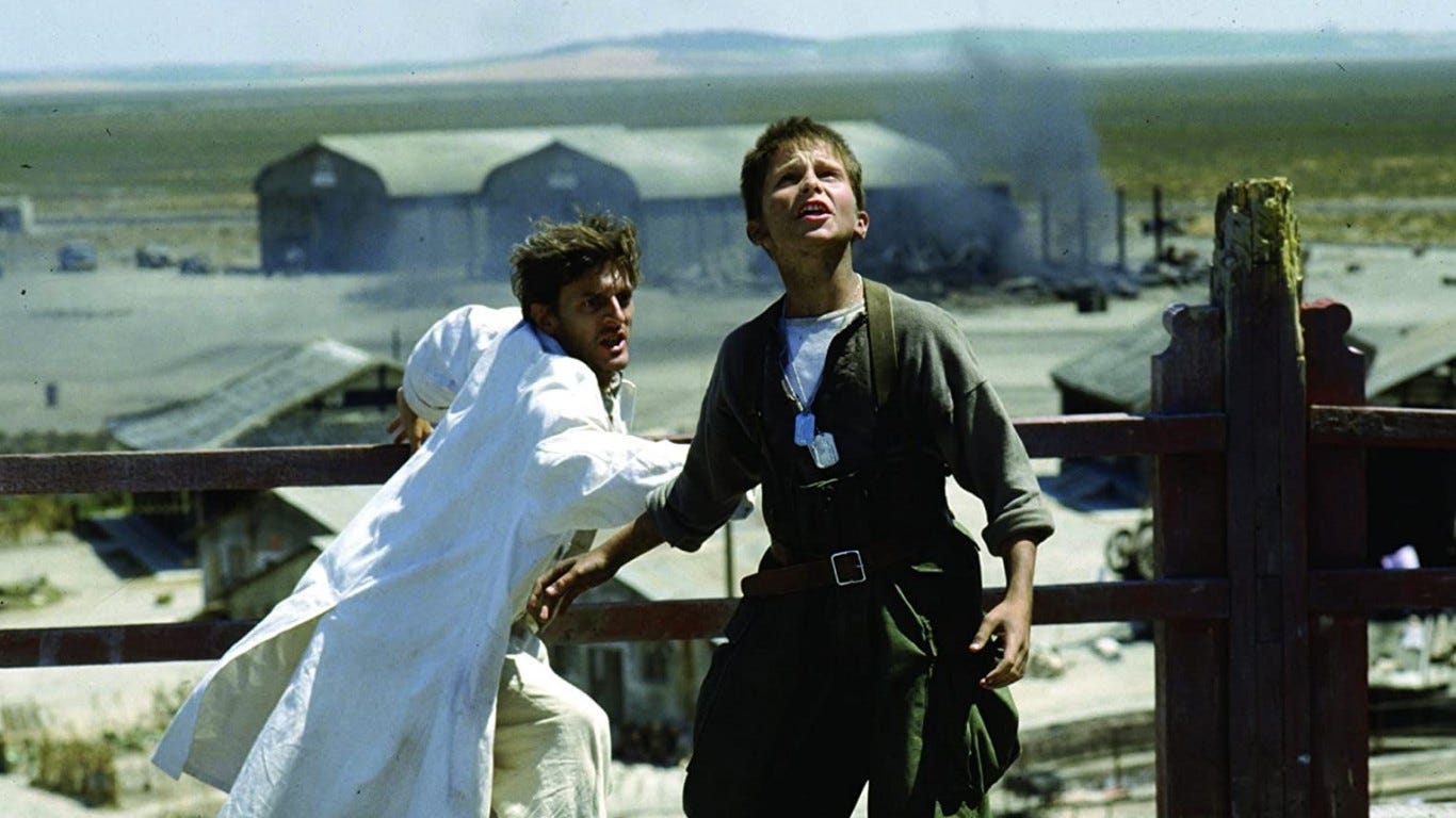15. Empire of the Sun (1987) &nbsp; &nbsp; &bull; Starring:  Christian Bale, John Malkovich, Miranda Richardson &nbsp; &nbsp; &bull; Runtime:  153 min &nbsp; &nbsp; &bull; Rating:  PG &nbsp; &nbsp; &bull; Recently added to:  Hulu on April 10, 2020 Steven Spielberg's story about an English boy learning to survive during the Japanese occupation of Shanghai during WWII can be streamed on Hulu. The film stars Christian Bale as the youth in one of his first movie roles. "Empire of the Sun," based on J.G. Ballard's autobiographical novel, has a score of 75% among critics on Rotten Tomatoes but enjoys greater appeal among audiences, with a 90% score.