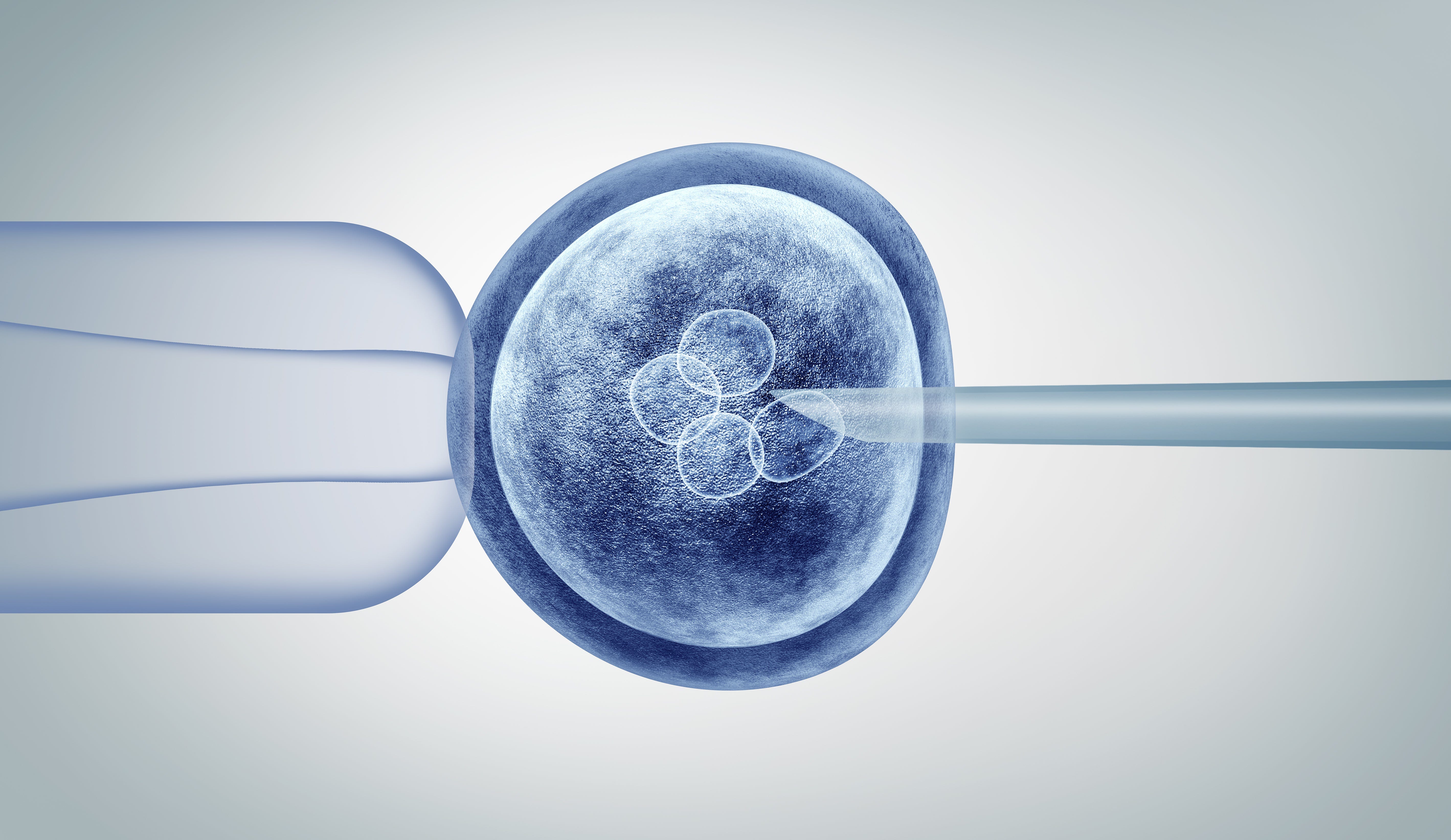 Gene editing a blue stem cell.