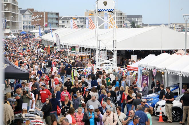 Crowds pack Ocean Boulevard in a past edition of the Hampton Beach Seafood Festival. The event will not be held in 2020.