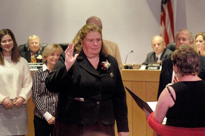 Esther Kennedy is sworn in as a Portsmouth city councilor this past January.