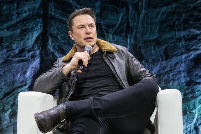 Elon Musk, CEO of Tesla and SpaceX, speaks during a South by Southwest panel in Austin in 2018. SpaceX is planning a rocket engine production facility near Waco, Musk said on social media Saturday.