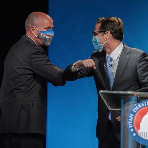 Republican Lt. Gov. Spencer Cox, left, and Democra