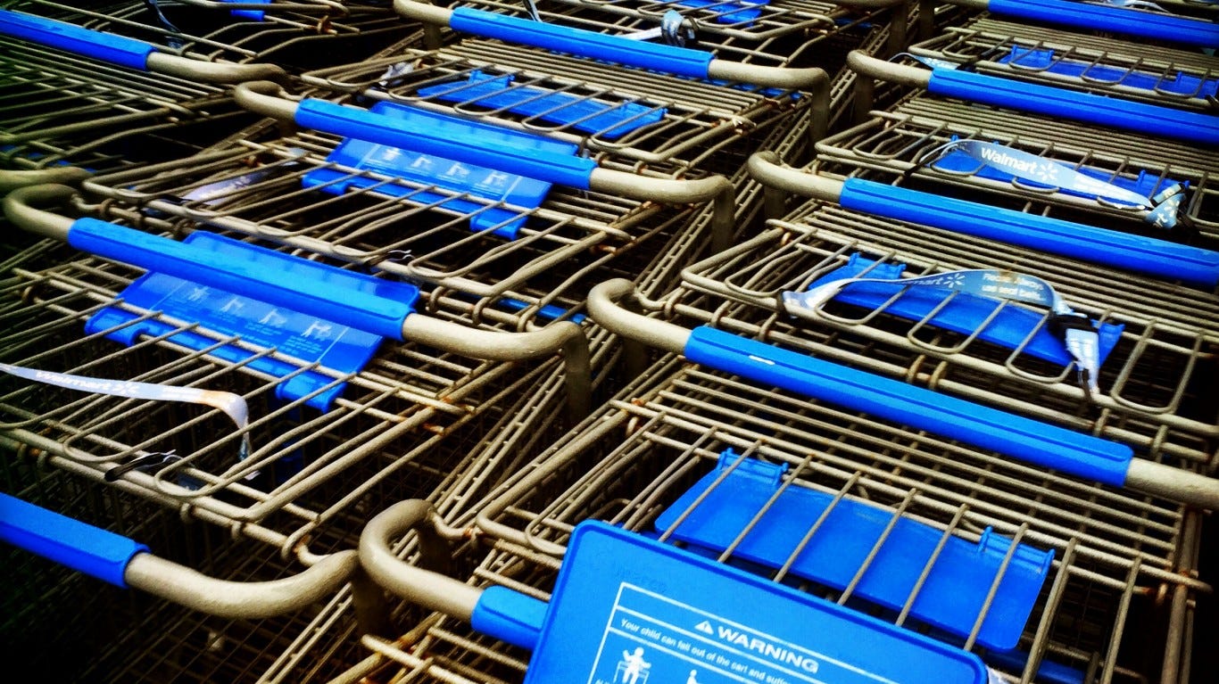 Delaware     • Walmart stores:  1 per 100,000 residents -- 11th fewest (total: 10)     • Sales associates:  544 per 100,000 working-age adults -- 19th fewest (total: 4,291     • Average hourly wage:  $15.69 -- 6th highest     • State minimum wage:  $9.25 -- 22nd highest     • Cost of living:  1.2% less than national average -- 18th highest    ALSO READ: Jobs With the Best Job Security