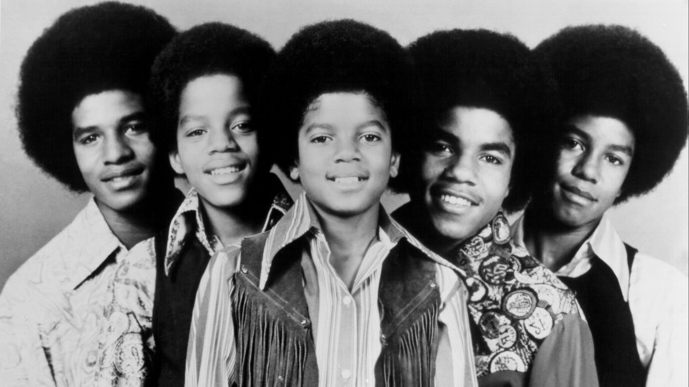 11. The Jackson 5     • Spotify followers:  6,683,199     • Facebook likes:  1,166,063     • Most popular album:   Third Album In 1970, the singing group from Gary, Indiana, led by entertainment wunderkind Michael Jackson, became the first group to debut with four consecutive No. 1 singles on the Billboard Hot 100. Fusing funky pop with a smooth, highly produced Motown sound, they had four chart-topping singles on the Billboard Hot 100 and six albums reached the Top 10 on the Billboard 200. "Triumph" was one of their three platinum albums.