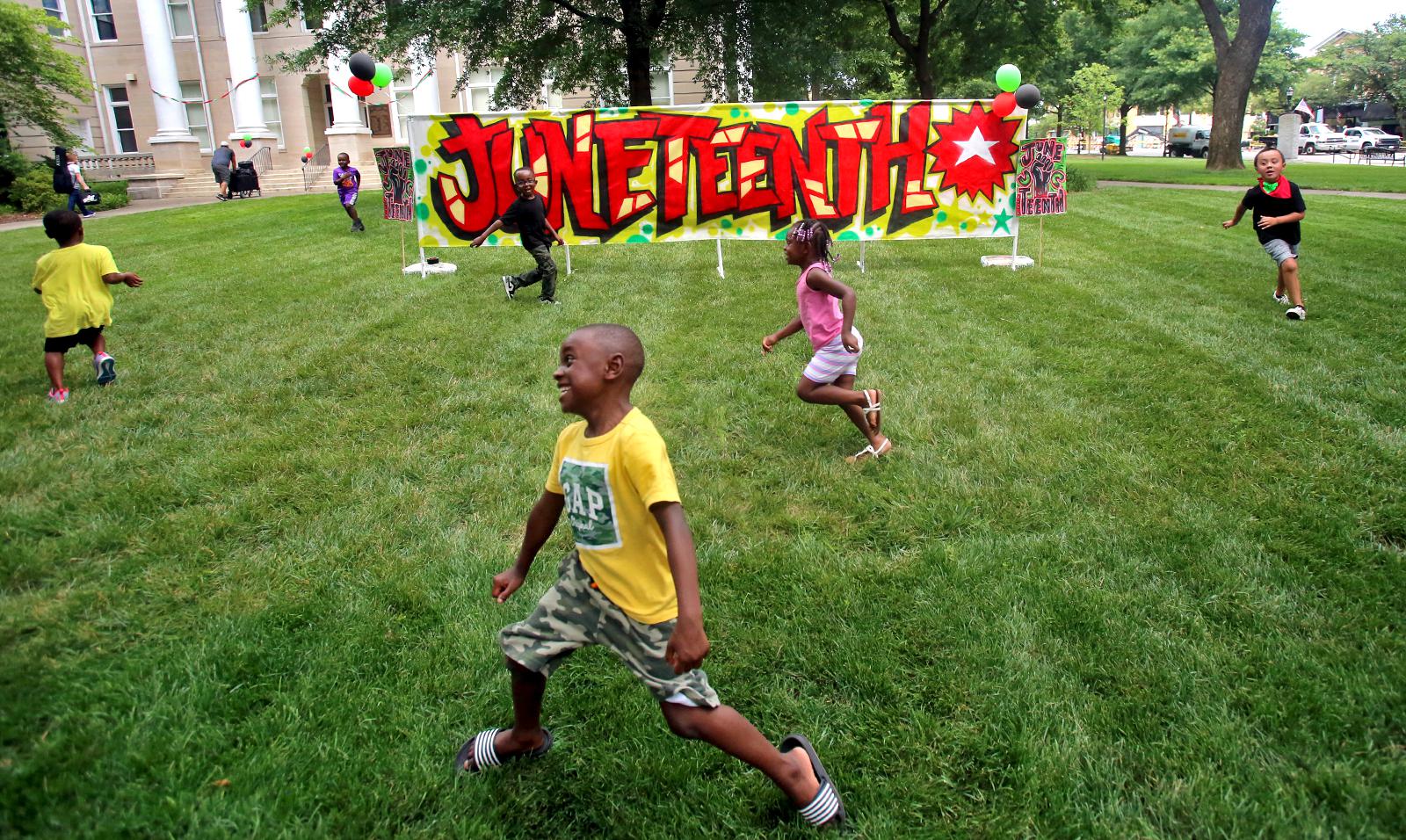 Kids at a Juneteenth celebration