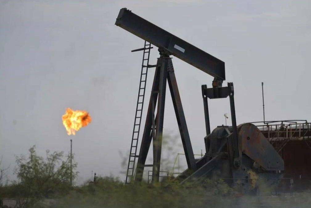 In 2019 — before a 2020 oil crash hampered industry operations — the Texas Railroad Commission granted 6,972 permits allowing companies to flare, like this one in Loving County in West Texas, or vent natural gas, a 40-fold increase from the start of the oil fracking boom a decade ago. It's now an issue in the Railroad Commission race.