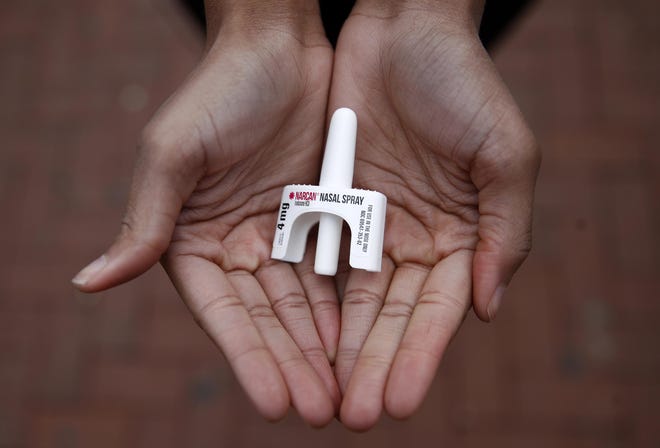 Narcan, pictured here, is a nasal spray that can reverse the effects of an opioid overdose in an emergency situation.