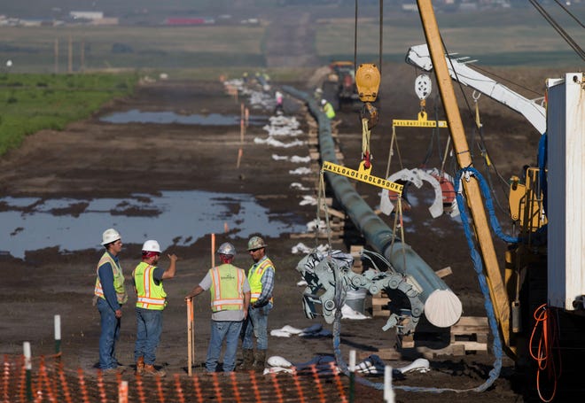 Crews work on installing the Dakota Access Pipeline near Williston, N.D., on July 29, 2016. Forum News Service file photo