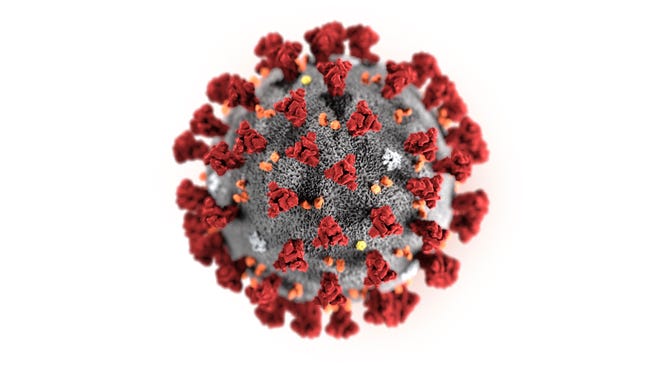 This illustration provided by the Centers for Disease Control and Prevention in January 2020 shows the 2019 Novel Coronavirus (2019-nCoV). This virus was identified as the cause of an outbreak of respiratory illness first detected in Wuhan, China. (Centers for Disease Control and Prevention)