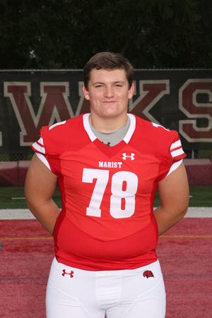 Chicago Marist High's Pat Coogan, an offensive lineman in the 2021 recruiting class, verbally committed to Notre Dame on April 15, 2020