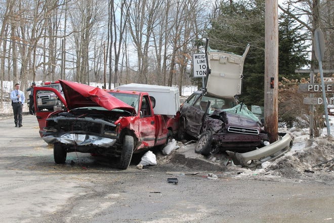 The scene of a fatal accident, which took place March 8 in Milford Township is shown.