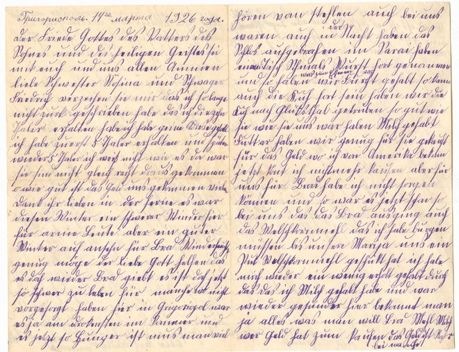 Letter from Karoline Döbele to Friedrich and Rosina Roesch. Courtesy photo