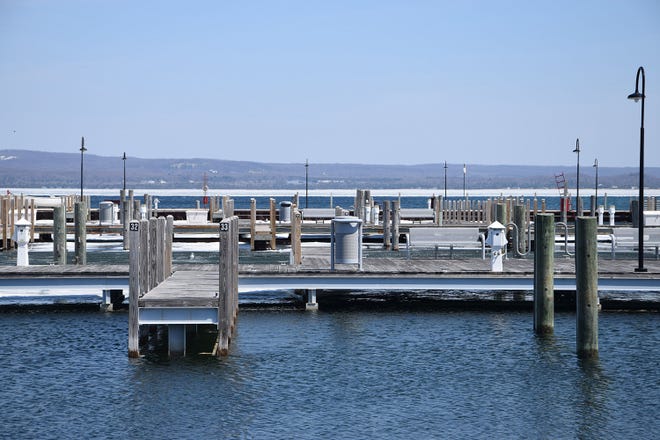 Docks at the Petoskey marina are shown.