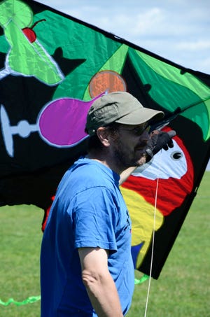 Mike Griffes prepares to launch one of his kites in Bayfront Park.