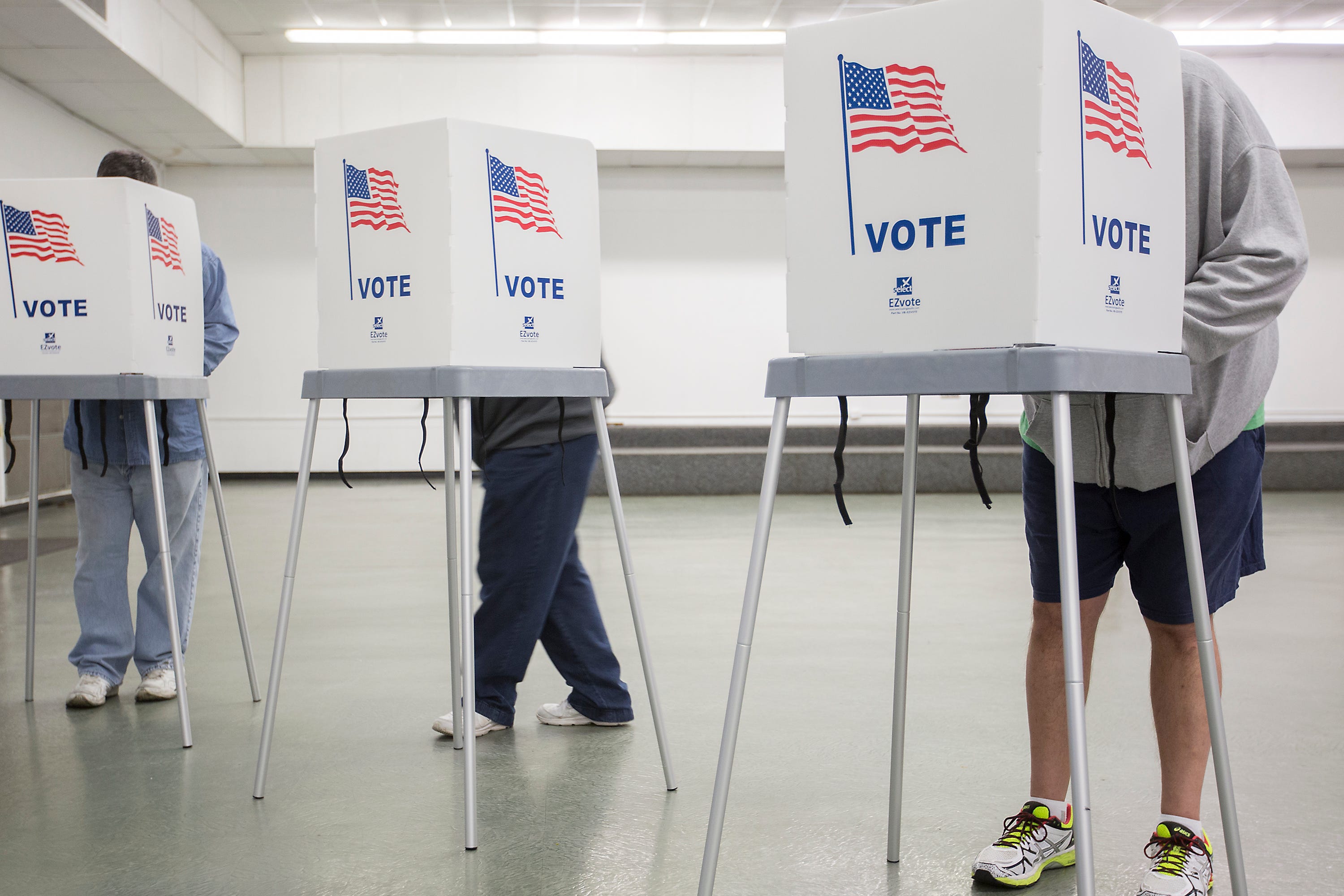 McCracken County residents vote at the Robert Cherry Civic Center in Paducah, Ky., Tuesday, Nov. 8, 2016.