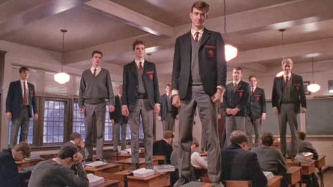 A scene from "Dead Poets Society."