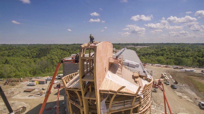 The Ark Encounter project, said to be the largest timber-framed structure in the world, will open on Thursday in Williamstown, Ky. (40 miles south of Cincinnati). The Troyer Group, of Mishawaka, designed and built the ark. The project began about 7 years ago with the planning and permitting process. Photo provided