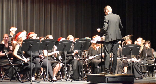 The Owen Valley High School and Middle School band held their holiday concert recently with a packed house in attendance. More photos from the event are featured on page 4 of today’s Spencer Evening World and more will be featured leading up to the holidays. (Submitted / Spencer Evening World)