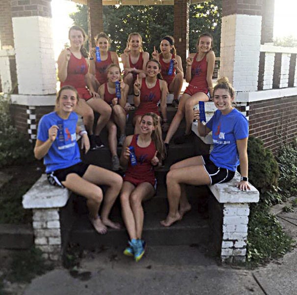 The Martinsville girls’ cross country team finished first at Bloomfield. Courtesy photo by Kaley Houchin.