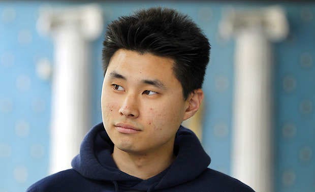 Daniel Chong appears at a news conference where he discussed his detention by the DEA. Chong, an engineering student at the University of California, San Diego, was forgotten by federal drug agents and left in a holding cell for four days without food, water or access to a toilet. He says he drank his own urine to survive. K.C. Alfred | Associated Press