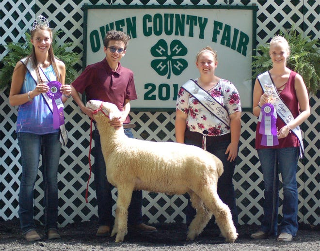Winner of the Grand Champion Ram with his Owen County Born &amp; Raised Dorset named “James Bond” was Isaiah DelFierro. Isaiah is a member of the Freedomaires. (Shawna Rush / Spencer Evening World)