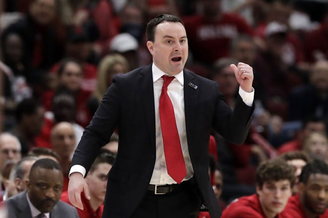 Indiana head coach Archie Miller directs his team during the first half of an NCAA college basketball game against the Ohio State in the second round of the Big Ten Conference tournament, Thursday, March 14, 2019, in Chicago. (AP Photo/Nam Y. Huh)