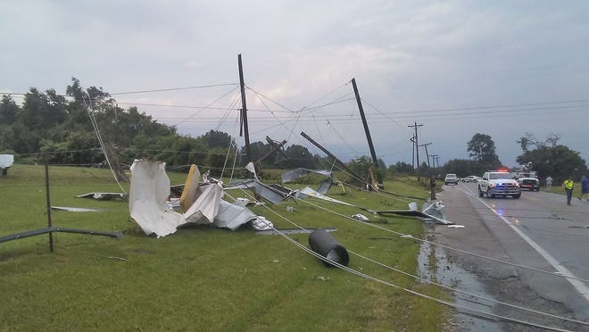 Monroe County, between Spencer and Ellettsville, was hit by what officials are calling an EF-2 tornado. (Ben Terhune / Ellettsville Journal)