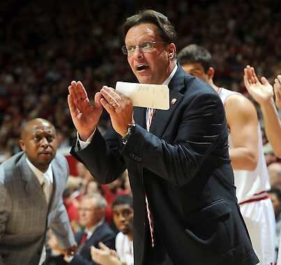 Head coach Tom Crean during the Ohio State-Indiana men\'s basketball game at Assembly Hall in Bloomington Dec. 31. (Herald-Times / CHRIS HOWELL)