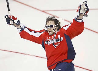 Washington’s Alex Ovechkin celebrates a goal during the Breakway Challenge during the NHL All-Star Superskills competition Saturday in Montreal. Ryan Remiorz | Associated Press