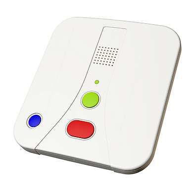 HOME FOR LIFE SOLUTIONS | COURTESYThe Caresse, one of many products designed to protect seniors living alone, can raise an alarm call from anywhere in the home by simply pressing a carry-with-you pendant or the large red button on the machine. Calls are immediately sent to either a professional 24-hour monitoring center or to a care provider.