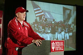 Indiana University football coach Terry Hoeppner introduces football signees Wednesday. Jeremy Hogan | Herald-Times
