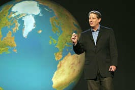 Al Gore has traveled the world, delivering a presentation on the global climate change, as seen in the documentary "An Inconvenient Truth." Eric Lee | Paramount Classics