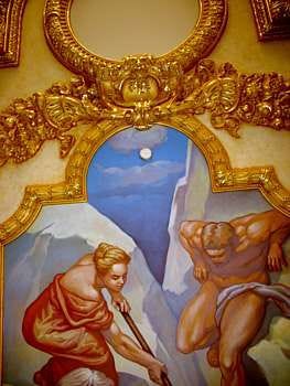 Stoytcho Stoykov, a Bulgarian artist living in Wisconsin, painted six baroque murals on canvas that have been installed in the mezzanine ceiling at the French Lick Springs Resort. Laura Lane | Herald-Times